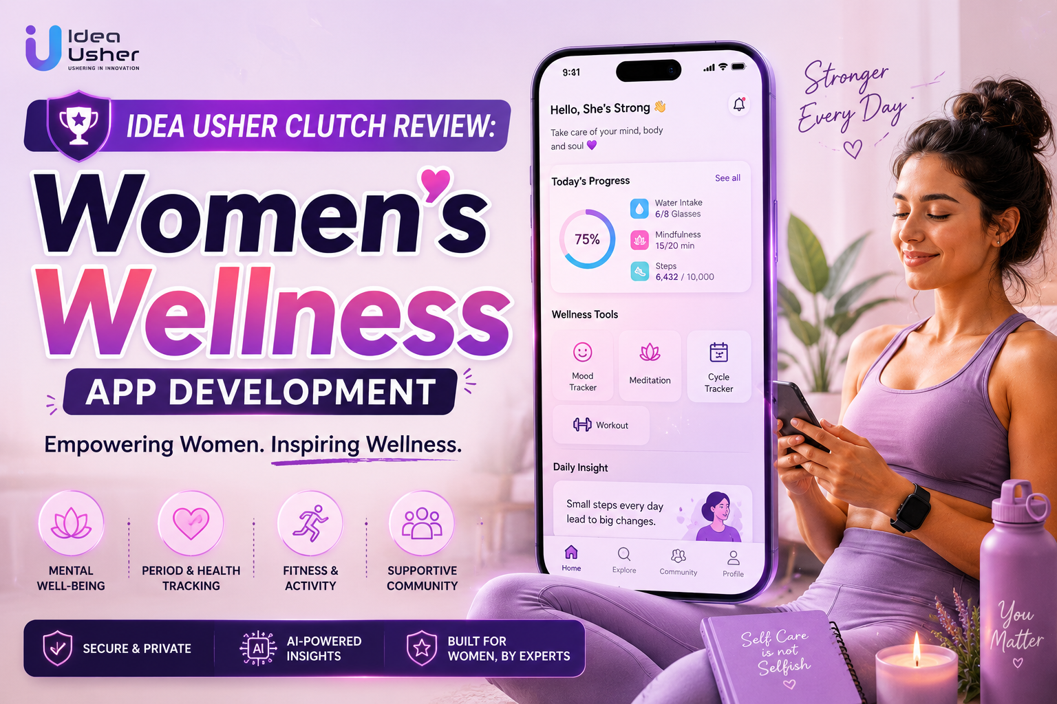 Idea Usher Clutch Review: Women’s Wellness App Development